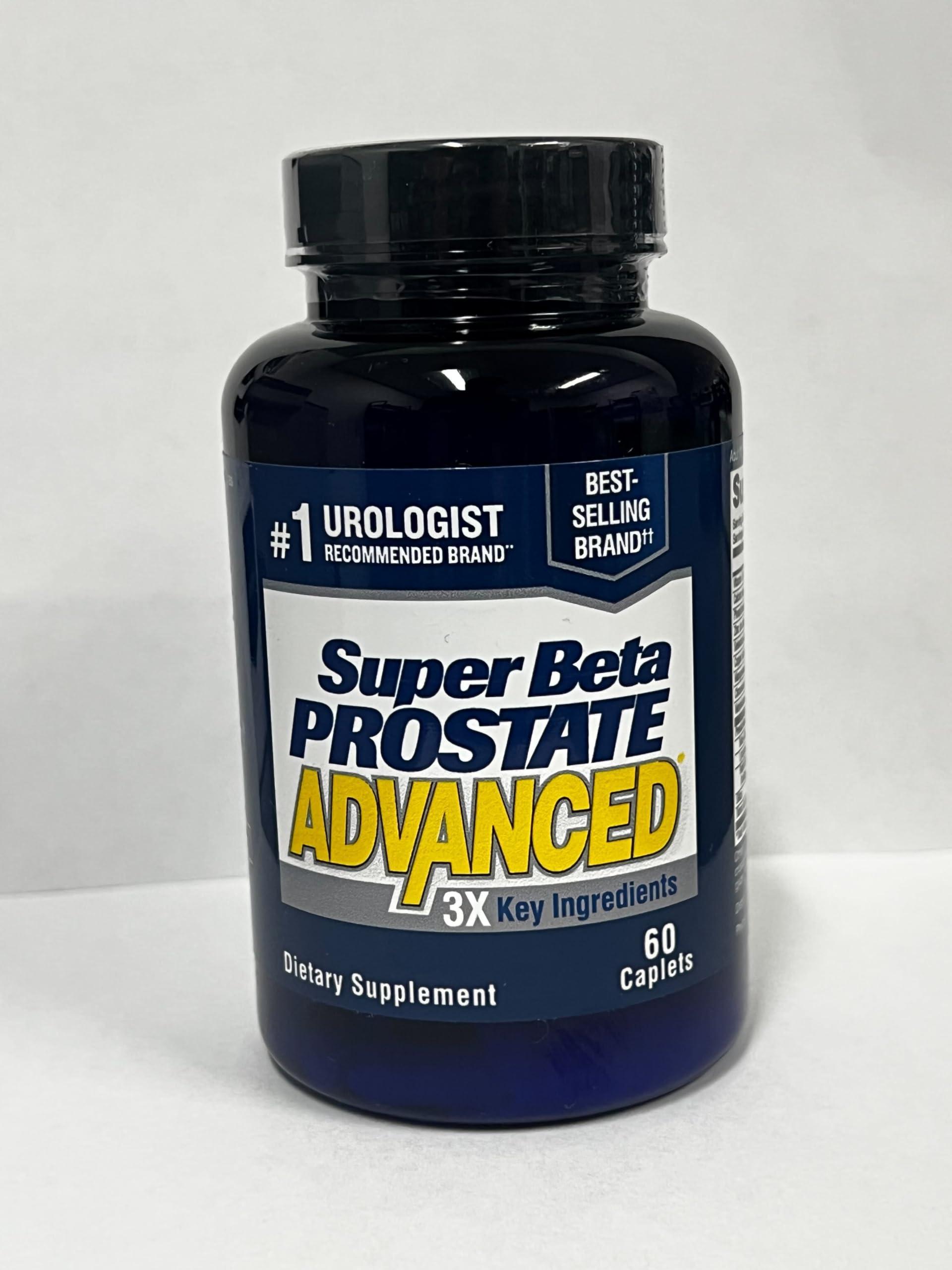 SUPER BETA PROSTATE Super Beta Prostate Advanced Prostate Supplement for Men Reduce Bathroom Trips, Promote Sleep, Support Urinary Health & Bladder Emptying. Beta Sitosterol not Saw Palmetto. (60 Caplets, 1-Bottle)