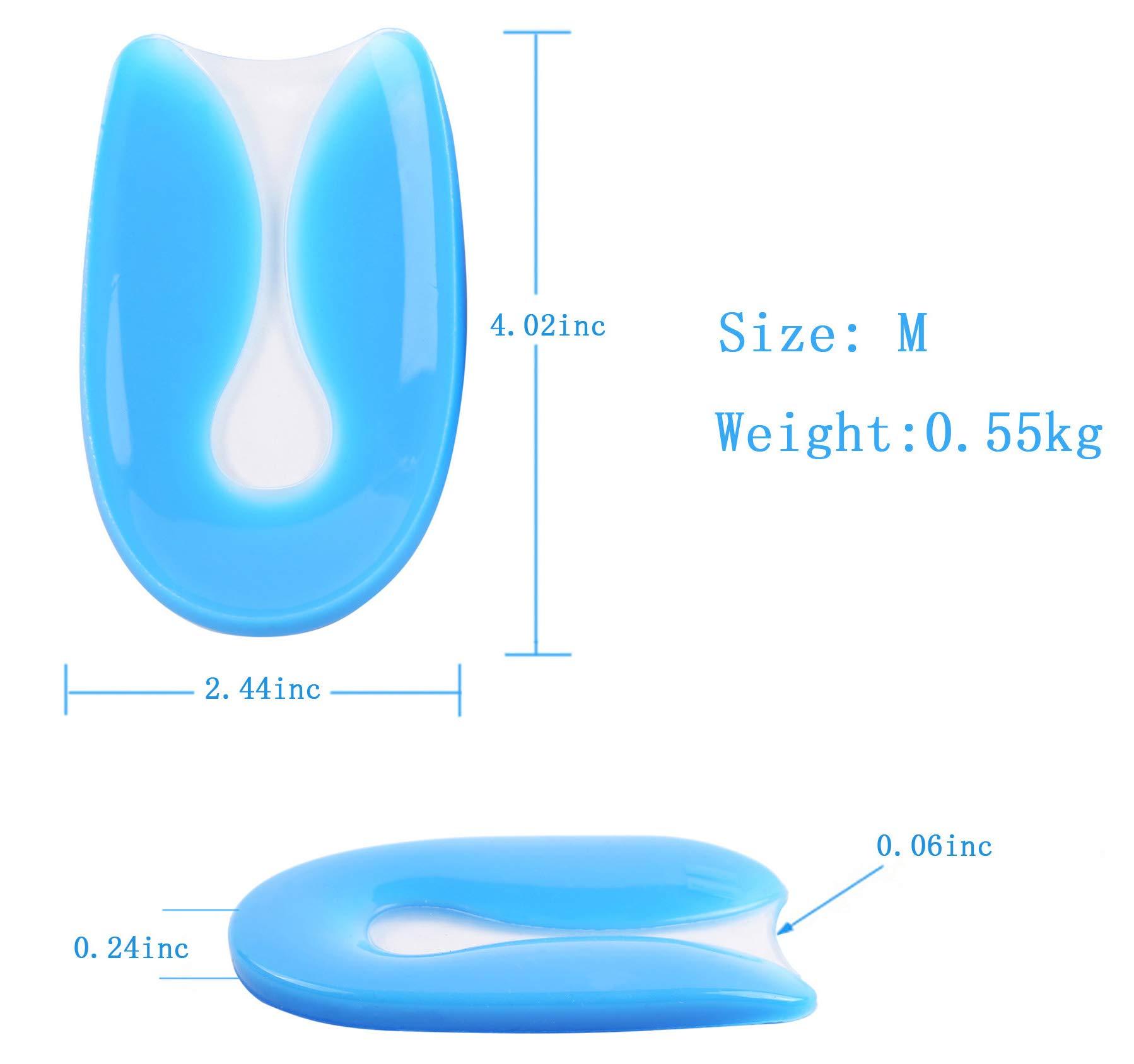 Edoneery Silicone Gel Heel Cups for Plantar Fasciitis and Heel Pain Foot Care(M)
