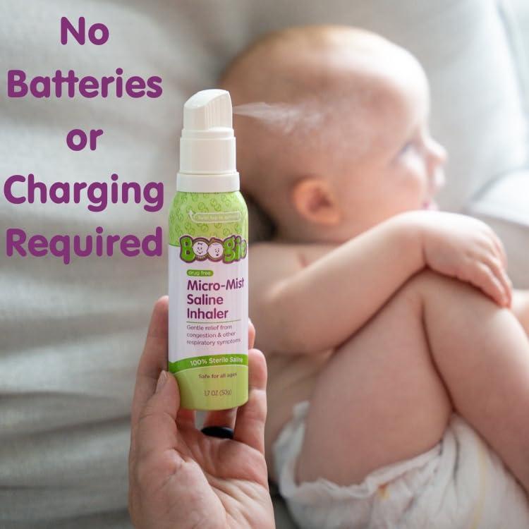 Boogie Boogie Micro-Mist Saline Inhaler Refill, 1.7oz Unscented - Pack of 2