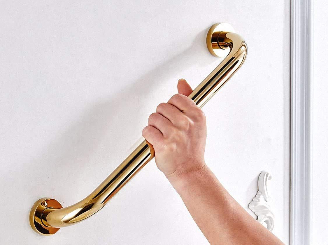 700BRASS 700Brass 24-Inch Grab Bar Safety Handrail, Polished Gold, Heavy-Duty Construction Armrest, Bathroom Shower Bathtub Support for Hotel/Motel/Home