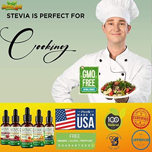 STEVIA INTL Stevia Intl - (Pack of 5) Exotic Fruits Bundle. 5 Flavors Stevia Liquid Drops. All Naturally Sweet, Non-Bitter, No Sugar Added, 0 Carb, 0 Calorie, Non-GMO, Vegan, Diabetic & Keto Friendly (1oz)