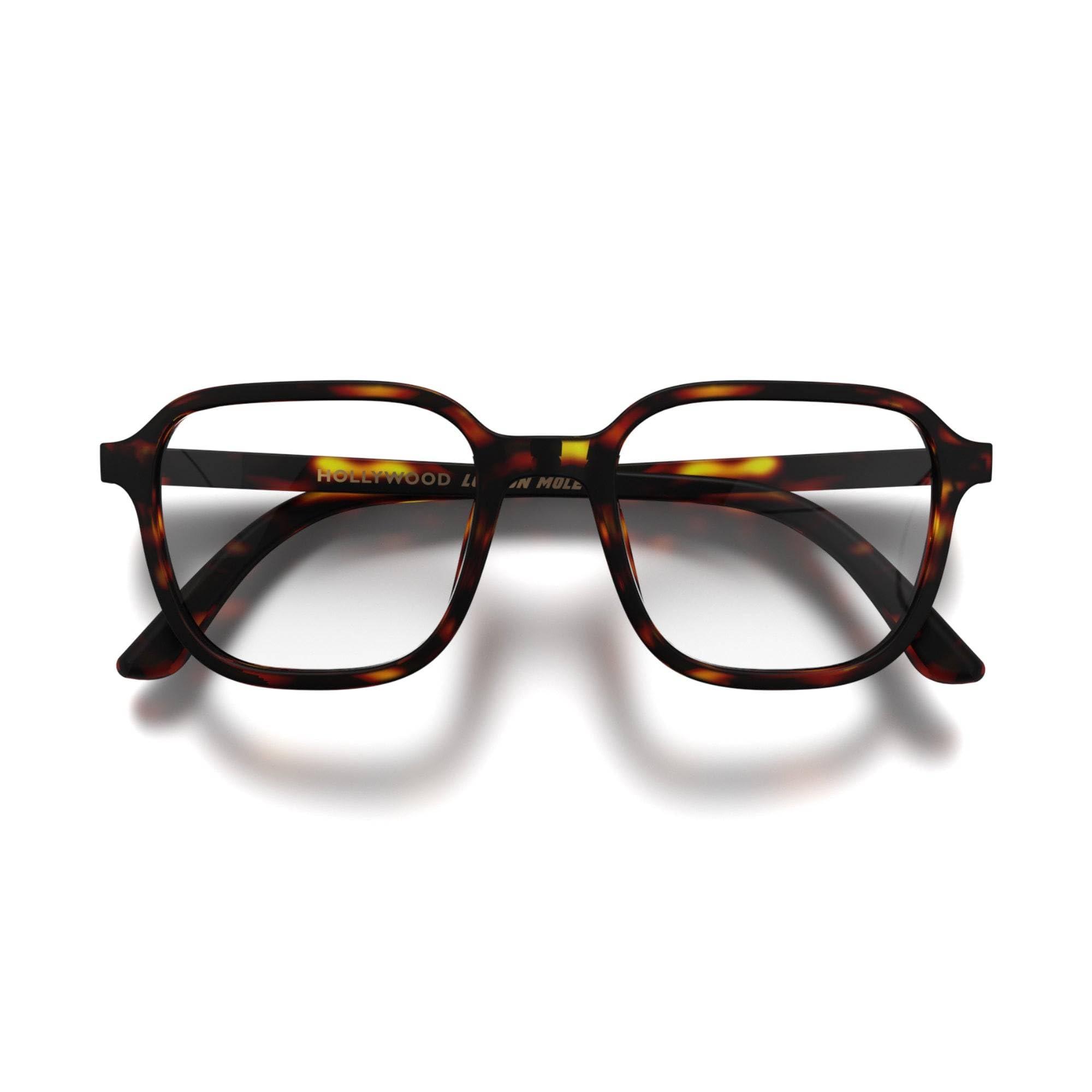 LONDON MOLE LONDON MOLE Eyewear | Hollywood Reading Glasses | Square Reading Glasses | Cool Readers | Stylish Reading Glasses | Unisex | Spring Hinges | Matt Tortoiseshell | magnification + 2.0