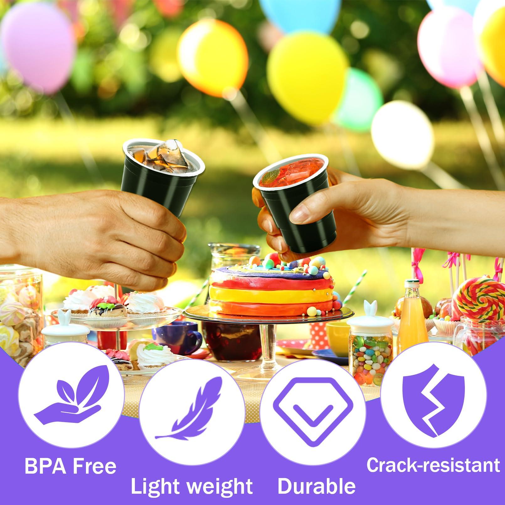 JEFHOMKIT JEFHOMKIT 200 Pcs Disposable Shot Cups,2 oz Plastic Shot Glasses,Mini Disposable Shot Glasses,Mini Party Cups for Tasting Serving Snacks Samples Birthday Halloween Christmas