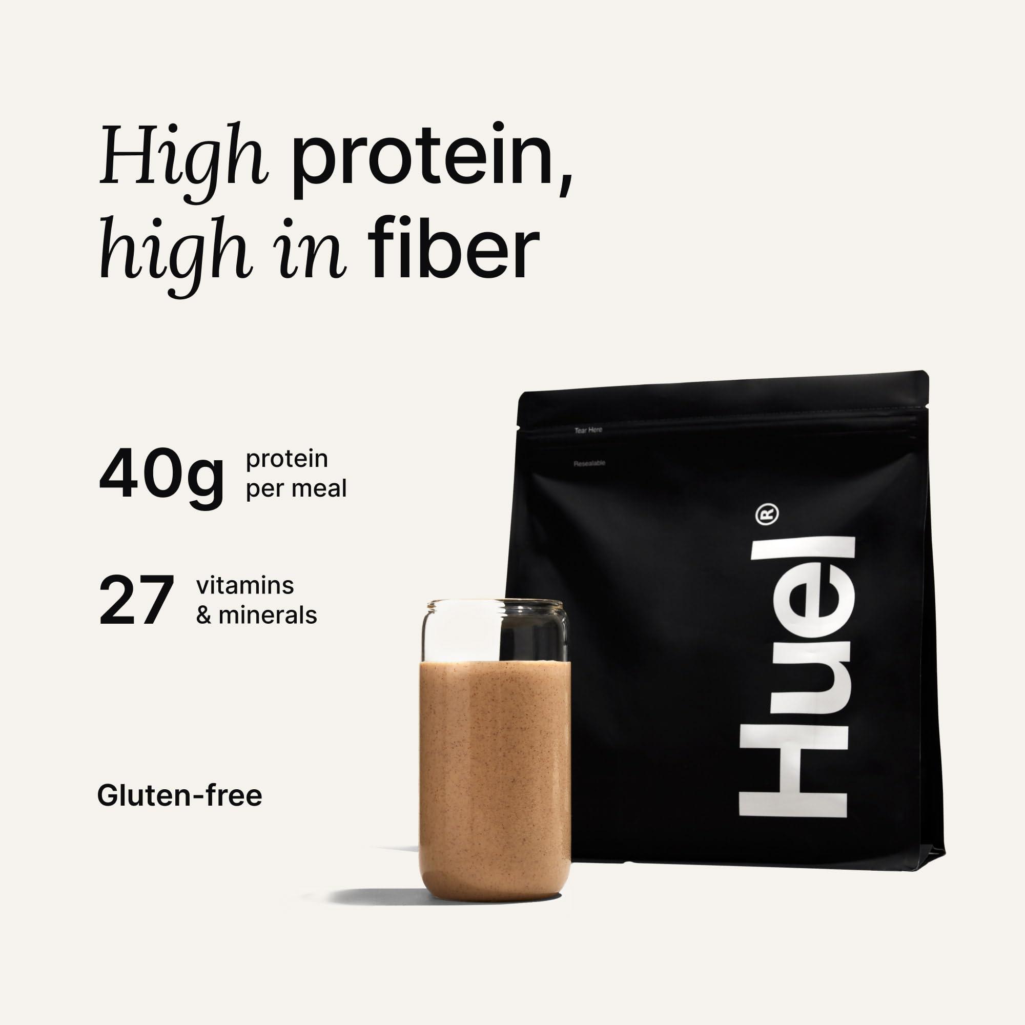 Huel Huel Black Edition | Chocolate 40g Vegan Protein Powder | Nutritionally Complete Meal | 27 Vitamins and Minerals, Gluten Free | 17 Servings | Scoop not included to reduce plastic