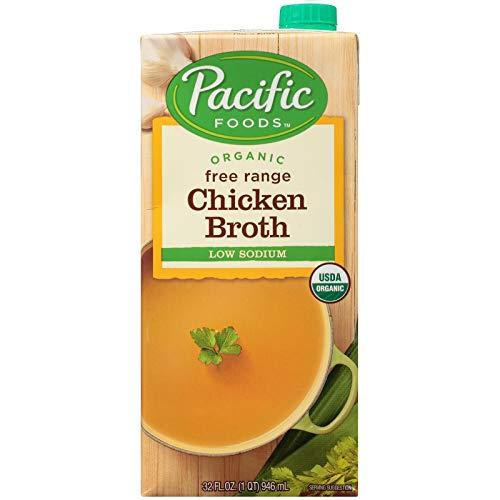 Pacific Natural Foods Pacific Broth, Chicken, Organic, Free Range, Low Sodium, 32 Oz. (Pack of 2)