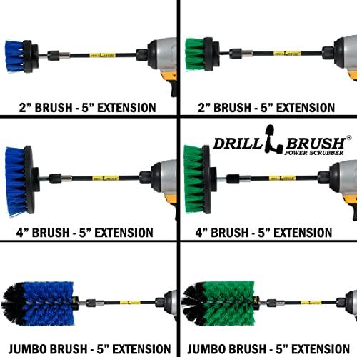 Drill Brush Power Scrubber by Useful Products 7 Piece Drillbrush Bundle - Kitchen Cleaning Brush Drill Attachments - Pool Cleaning Brush - Extension Attachment for Drill - Aquarium Cleaning - Oven Cleaner - Tile - Grout