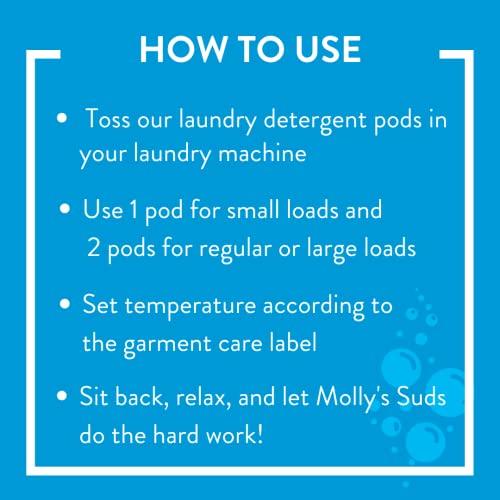 Molly's Suds Molly's Suds Peppermint Laundry Detergent Pods (120 Loads) & XL Wool Dryer Balls (White) Bundle