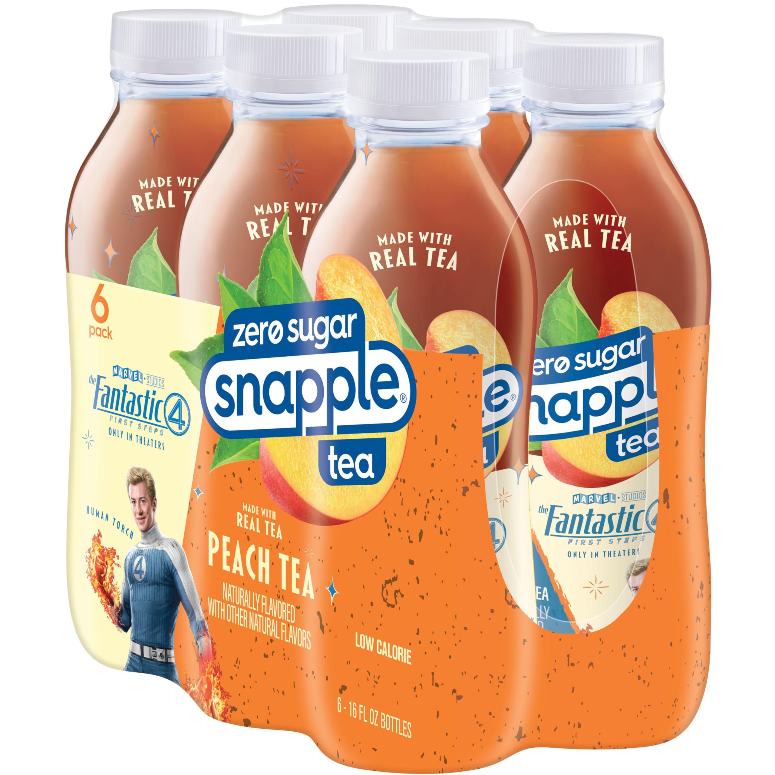 Snapple Snapple Diet Peach Tea, 16 fl oz recycled plastic bottle, 6 pack
