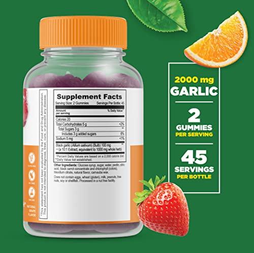 Lifeable Lifeable Garlic 1000mg + Vitamin C 750mg, Gummies Bundle - Great Tasting, Vitamin Supplement, Gluten Free, GMO Free, Chewable Gummy