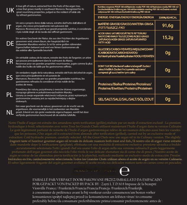 Zayti Edible ARGAN Oil from MOROCCO 100% Organic (100ML)