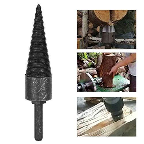 Hilitand Hex Shank Firewood Drill Bit Wood Splitter, 1.3in High Hardness Splitting Cone Reamer Punch Drilling Tool for Family Outdoor Camping Farm