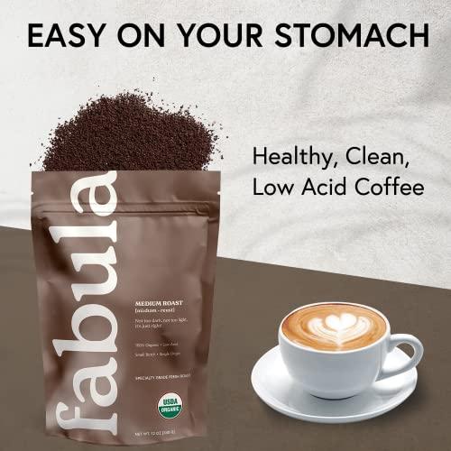 Fabula Fabula Organic Coffee Freshly Grounded - Medium and Half-Caff Medium - 2 Bag Bundle
