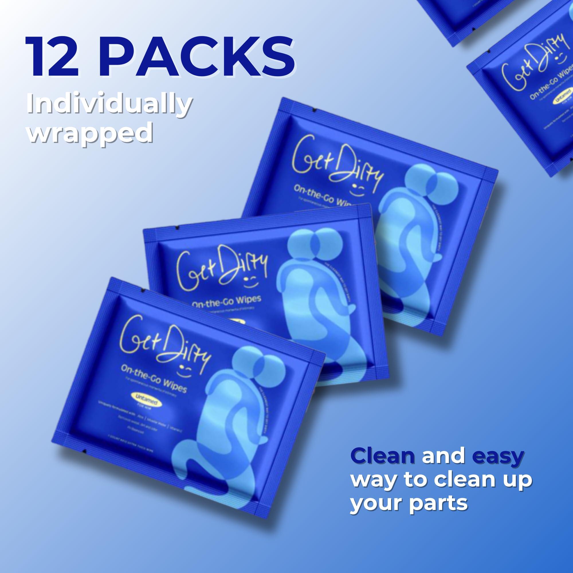 Get Dirty Get Dirty Wipes For Men - Easy, Discreet, Effective Intimate Wipes, Full Body Wipes for Men; Down There Wipes, Pack of 2 (24 Count)
