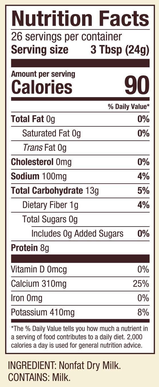 Bob's Red Mill Bob\'s Red Mill Nonfat Dry Milk Powder - 22 oz (Pack of 4), Makes 26 Cups per Bag, Made in USA, Unflavored