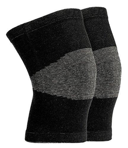 Runee Runee Compression Bamboo Charcoal Knee Sleeve For Arthritis Relief, Pain, And Swelling - Effective Support For Running, Jogging, Workout, Hiking, And Recovery (L/XL, Black)