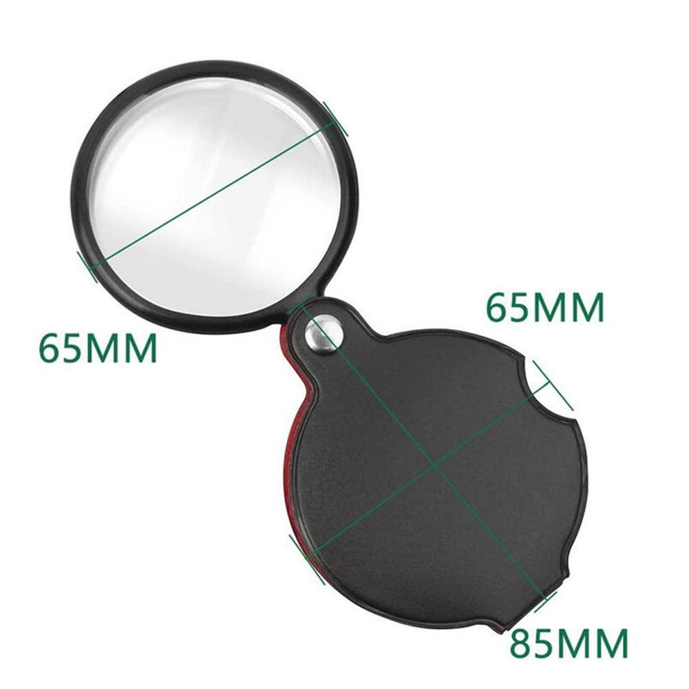 N\D 10X Pocket Folding Magnifier Loupe Optical Magnifying Glass with Leather Case