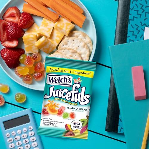 Welch's Welch\'s Juicefuls Juicy Fruit Snacks, Mixed Fruit, Berry Blast & Island Splash Fruit Gushers Variety Pack, Great For School Lunches, Gluten Free, 4 Oz Individual Single Serve Bags (Pack Of 12)