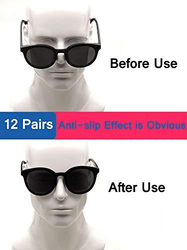 BOJOD Silicone Eyeglass Nose Pads Adhesive Silicone Anti-Slip Nosepads for Eyeglass Sunglasses 12 Pairs 2.8mm Black