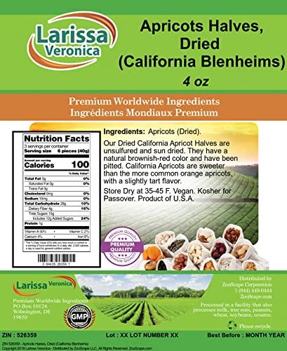 Larissa Veronica Apricots Halves, Dried (California Blenheims) (4 oz, ZIN: 526359) - 3 Pack