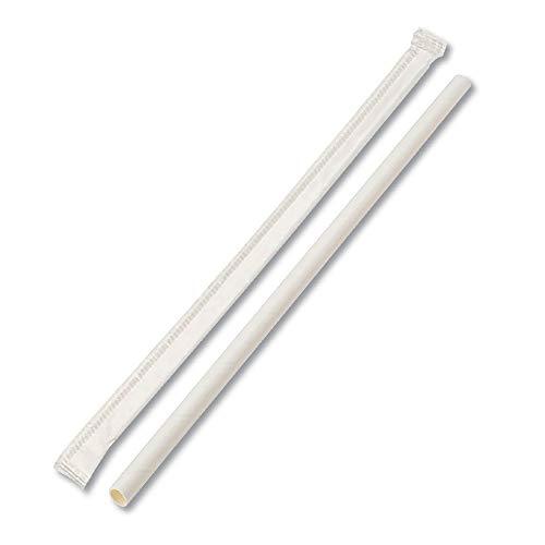 AllTopBargains 100 Pack White Paper Drinking Straws Wrapped Eco-Friendly Party Supplies Wedding