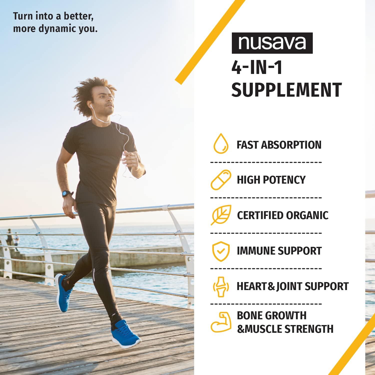 NUSAVA (2 Pack) Organic Vitamin D3 K2 Drops 5000 IU with MCT Oil Omega 3 - Maximum Strength Liquid D3 with No Fillers, Non-GMO for Faster Absorption, Immune Support (Strawberry, 2 Fl Oz)