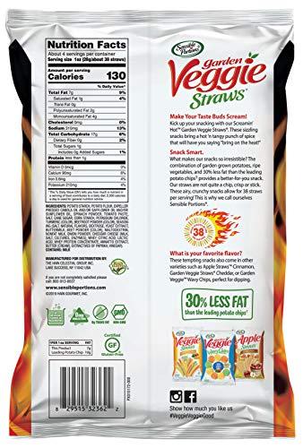 Sensible Portions Sensible Portions Garden Veggie Straws Screamin' Hot Vegetable & Potato Snack, 4.25 Oz