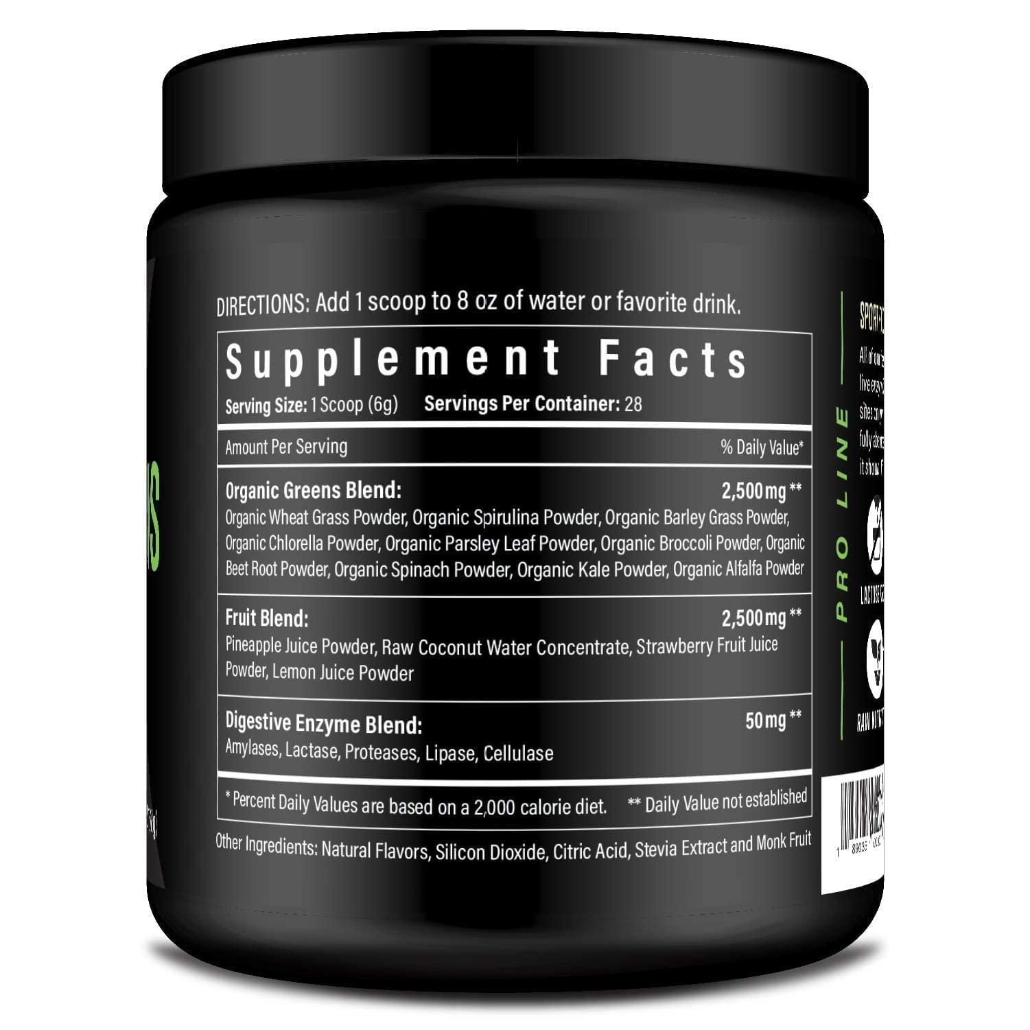 Sport Formula 99 Sport Formula 99 Organic Greens Superfood Powder, Cold Pressed Vegan and Keto Powder, Non-GMO, Low Calorie Daily Green Juice Powder
