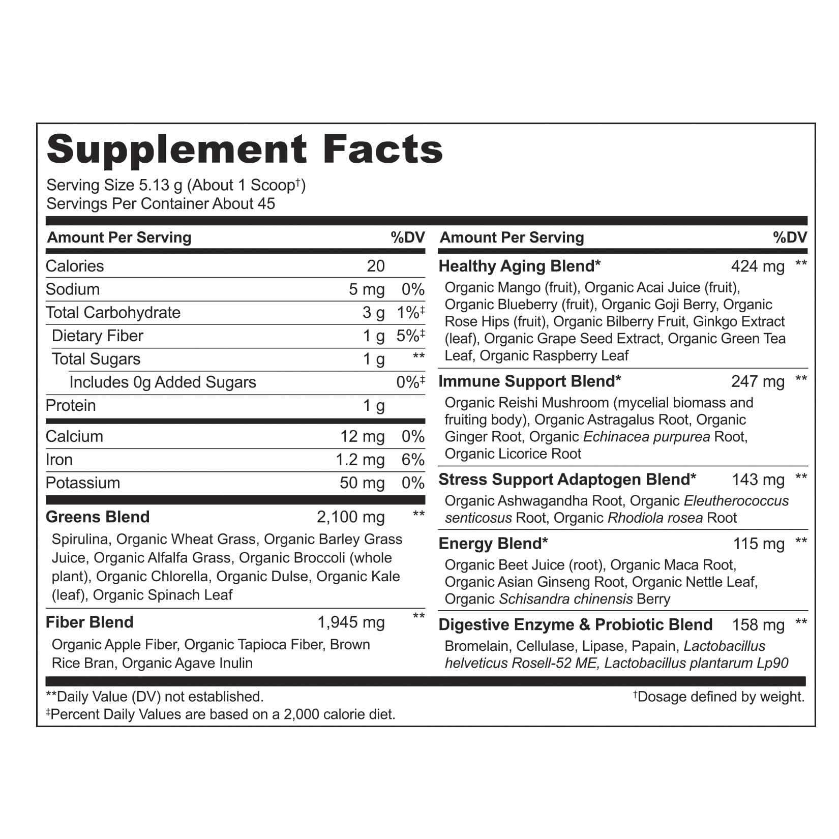 NATURELO NATURELO Raw Greens Superfood Powder - Unsweetened - Boost Energy, Detox, Enhance Health - Organic Spirulina - Wheat Grass - Whole Food Nutrition from Fruits and Vegetables - 240 Grams