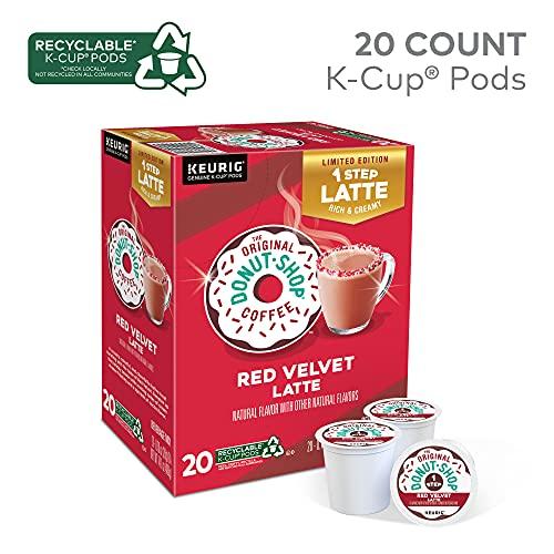 The Original Donut Shop The Original Donut Shop One-Step Red Velvet Latte, Keurig Single Serve K-Cup Pods, 20 Count