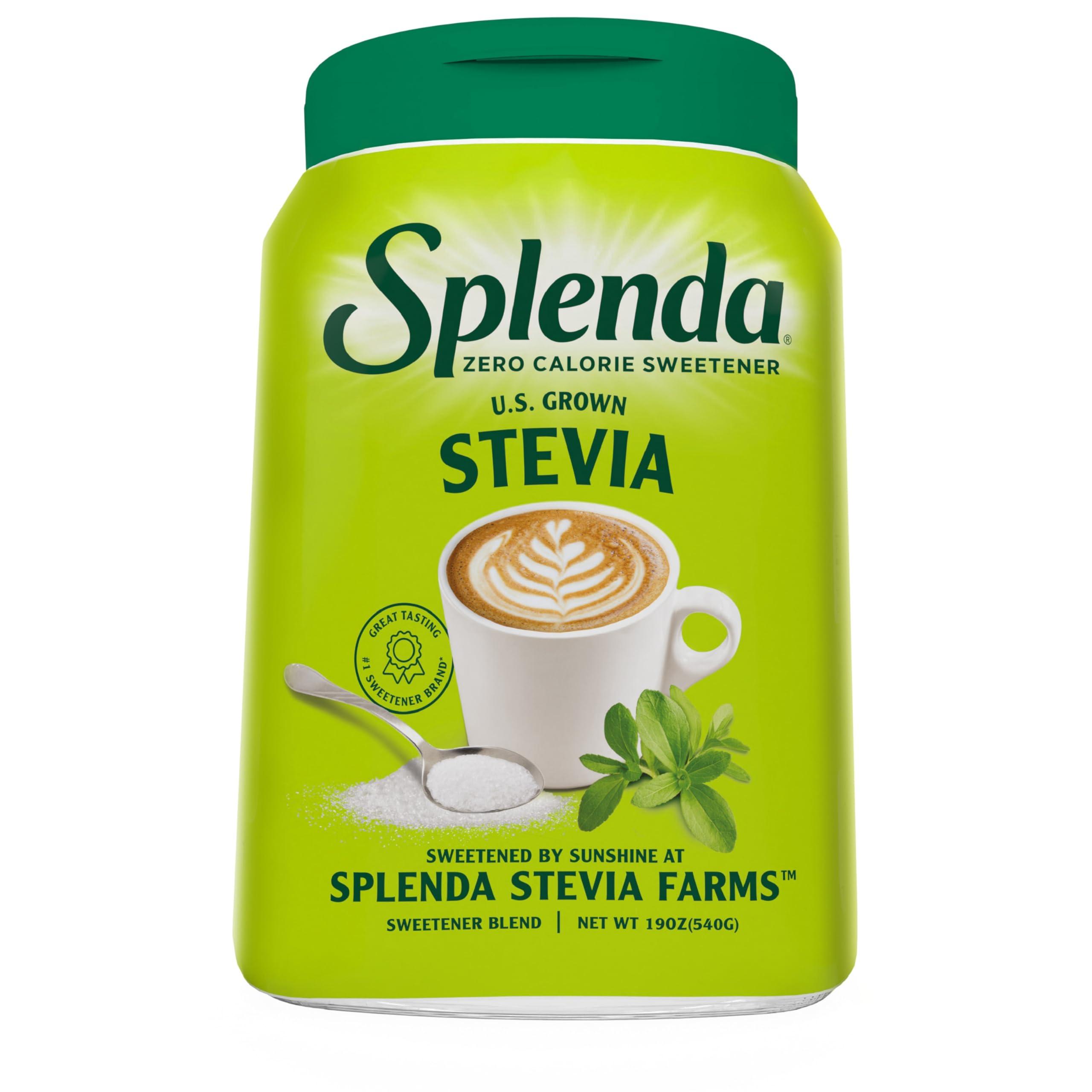SPLENDA SPLENDA Stevia Zero Calorie Sweetener, Plant Based Sugar Substitute Granulated Powder, 19 oz Jar