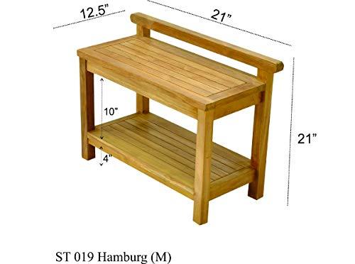 TeakFurnitureOutlet TeakFurnitureOutlet A-Grade Teak Hamburg Shower Seat 24" Stool/Bench