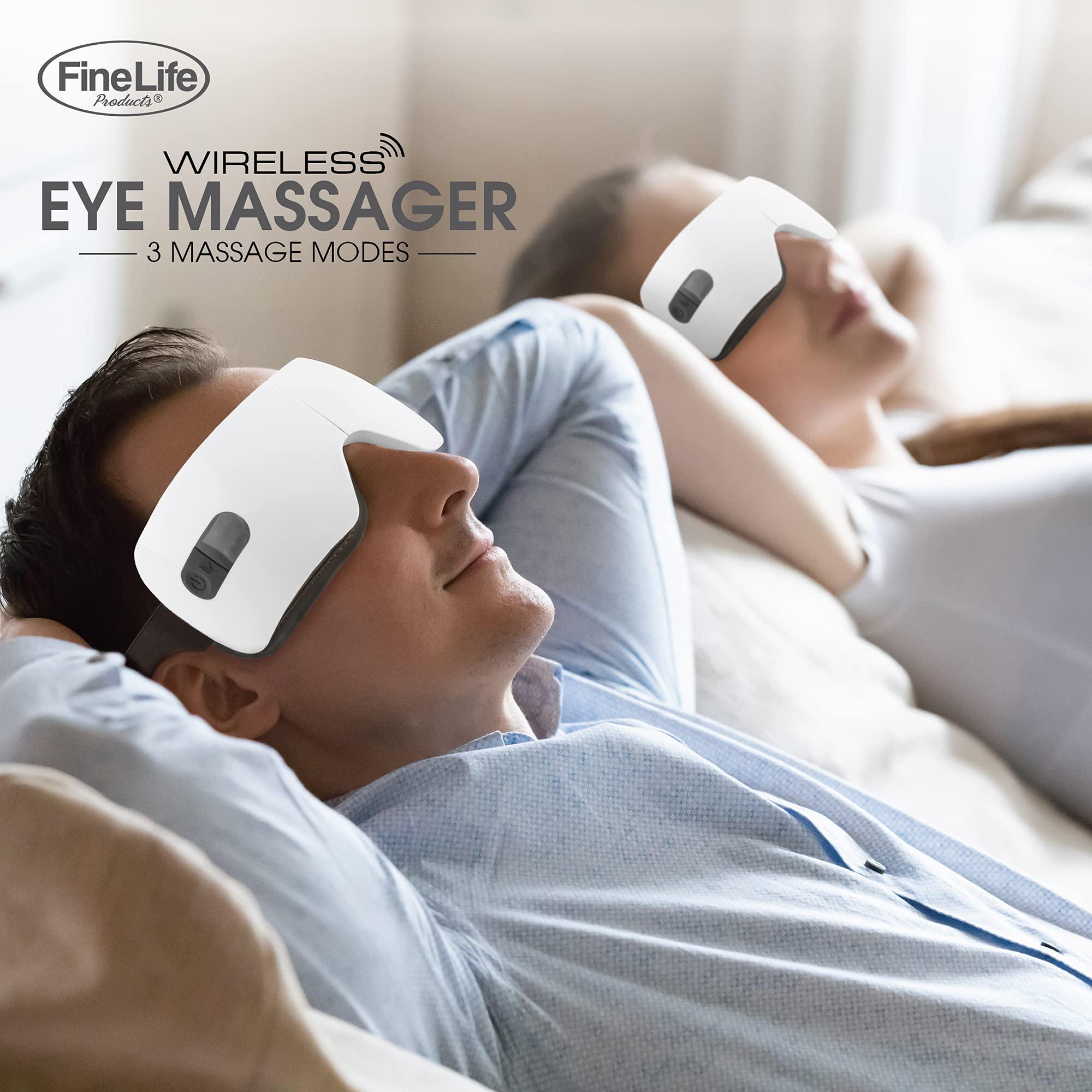 FineLife Eye Massager with Heat Vibration Therapy - Eye Massager with Smart Bluetooth Connection- Ocular and Migraine Relief - Relief Stress and Improve Relaxation - Relief Headache with Eye Tension Massage