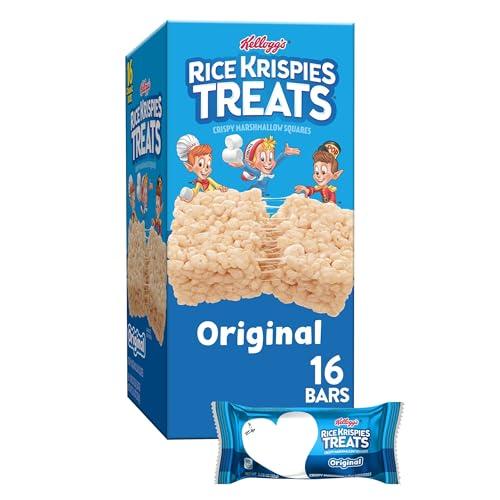 RICE KRISPIES TREATS Rice Krispies Treats Crispy Marshmallow Squares, Kids Snacks, Snack Bars, Original, 12.4oz Box (16 Bars)