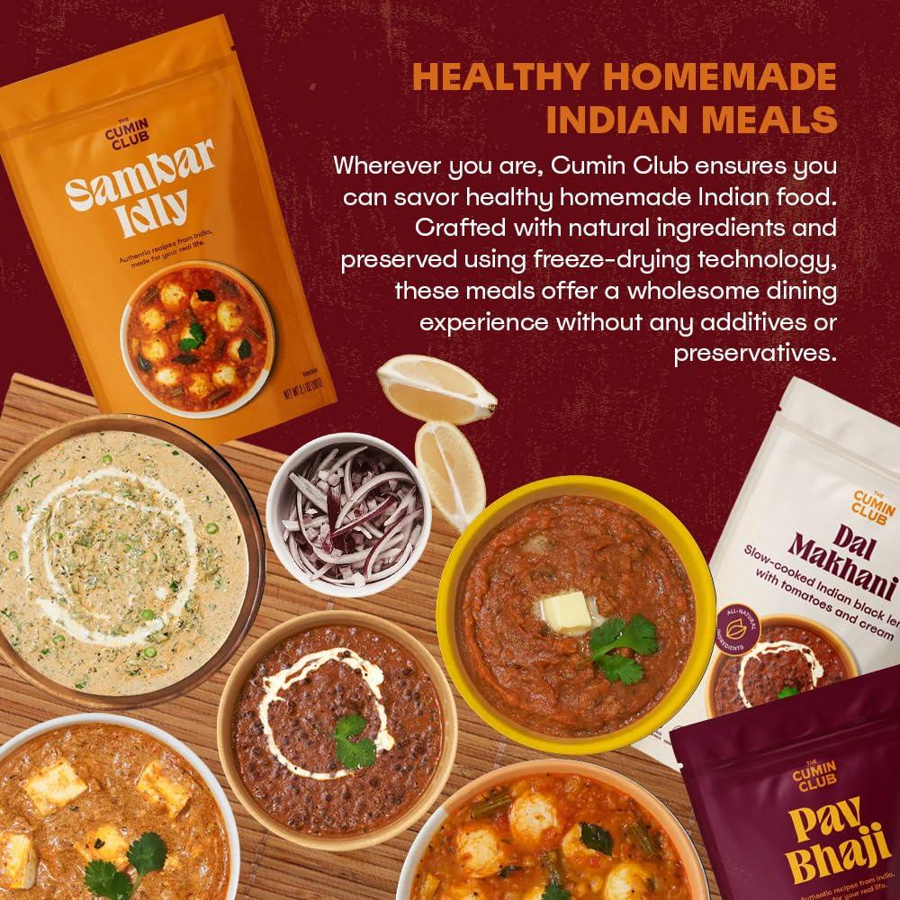 the cumin club The Cumin Club Indian Meal Kit - Easy, Healthy, and Irresistibly Flavorful - Instant Meals Effortless Cooking & Wholesome Goodness - Ready to Eat Indian Food (Pack of 8)