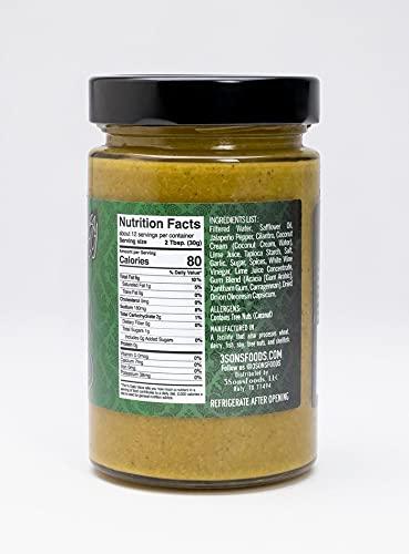 Diablo Verde Diablo Vegan Hot Salsa, All Natural Creamy Cilantro Sauce, 12.5 oz bottle, Made with Lime Juice, Cilantro, Garlic, & Jalapenos, Free of preservatives, gluten, soy, eggs, and nuts (6-pack)