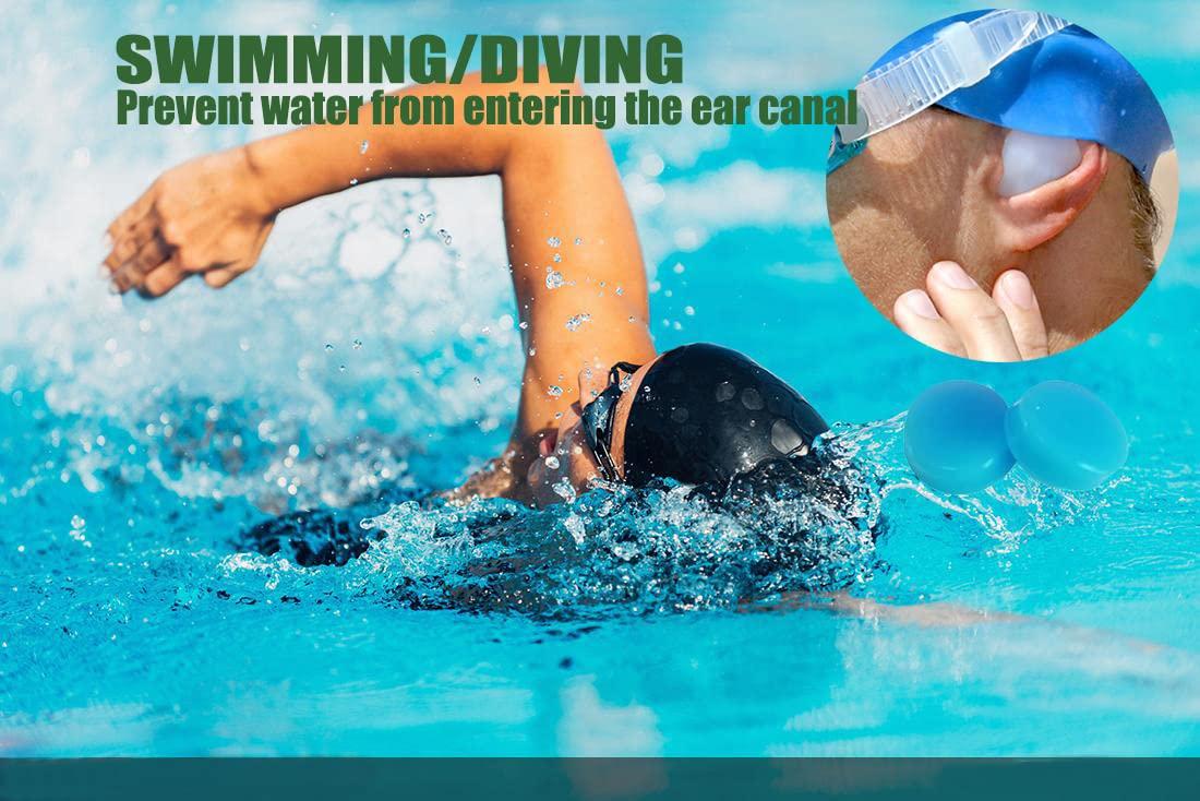 ToSSme Wax Ear Plugs for Sleep - 24 Silicone Wax Earplugs for Swimming and Sleeping - Gel Ear Plugs for Noise Cancelling, Ear Protection - SNR -32dB earplugs