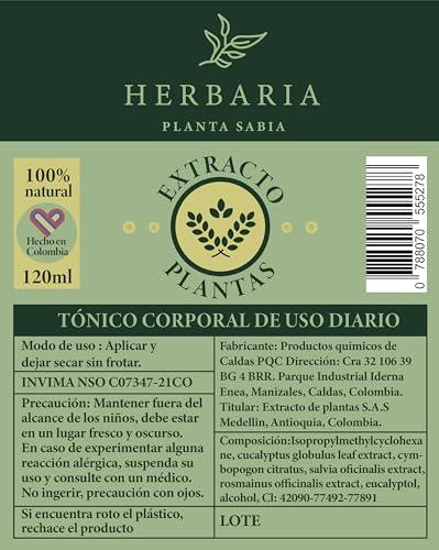 HERBAL WISE HERBAL WISE Topical Relief Spray Infused with Eucalyptus, Sage, and Rosemary Plant Extracts, Featuring Genuine Plants and Leaves Within The Bottle (4 Fl Oz / 120 ml), Clear