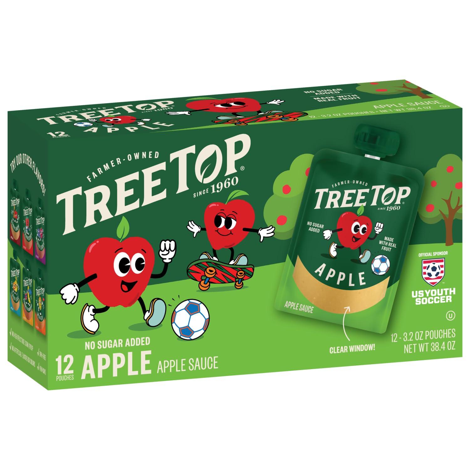 Tree Top Tree Top Apple Sauce Pouches, Apple Flavor, No Sugar Added, 3.2 oz. pouches (Pack of 48)