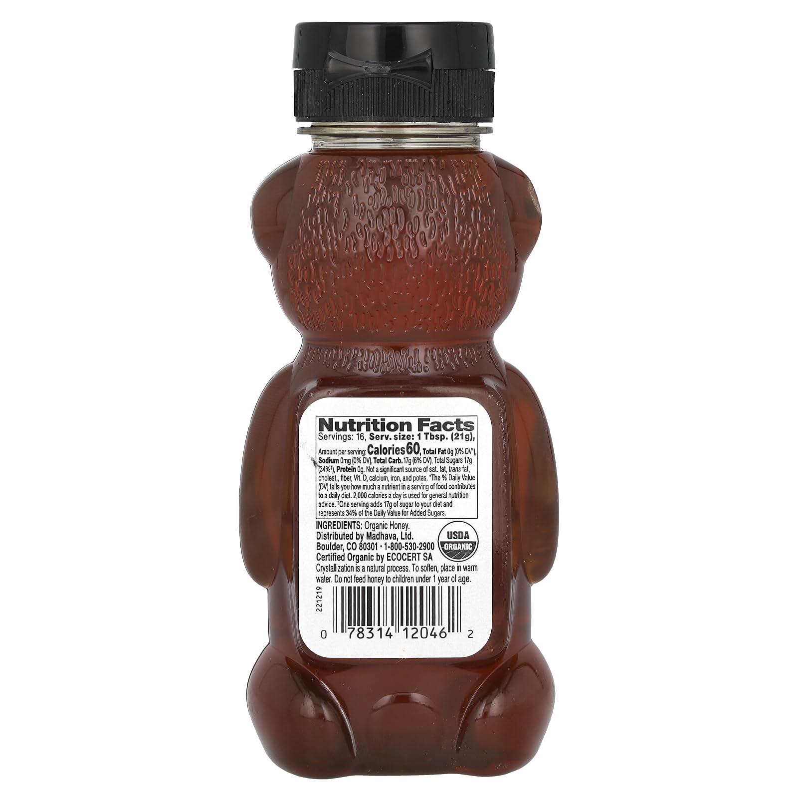 Madhava Madhava Natural Sweeteners Organic Honey Bear, 12-Ounce