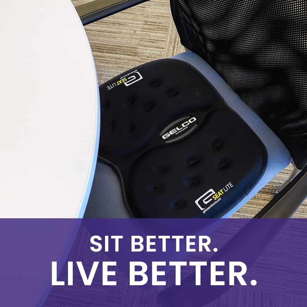 G Seat GSeat Lite Travel Gel and Foam Cushion - for Back Pain, Sciatica, Pressure Relief, and Tailbone Discomfort - Promotes Healthy Posture - Ergonomic Comfort - for Car, Commute, Airplane and Travel