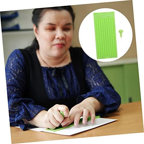 Uonlytech Uonlytech 3 Sets Braille Tablet Braille Plate Braille Fingerboard for Blind Braille Slate and Stylus Kit Braille Writing Slate and Stylus Kit Braille Writing Plate Measuring Spoon Plastic