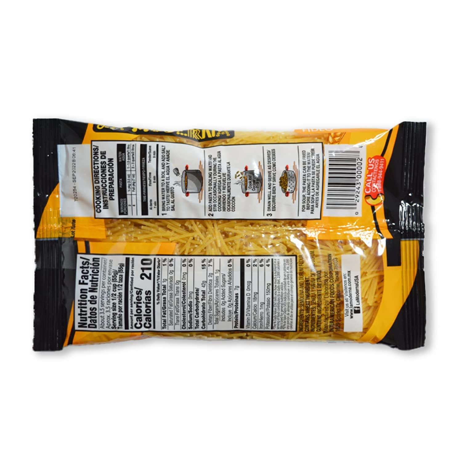 La Moderna La Moderna Fideo Pasta, Noodles, Durum Wheat, Protein, Fiber, Vitamins, 7 Oz