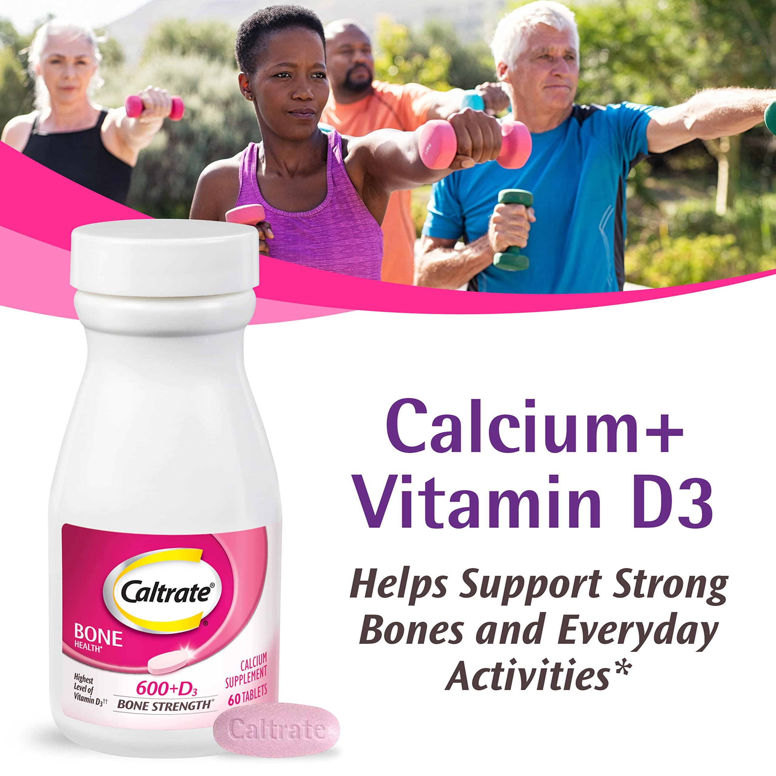 Caltrate Caltrate 600 Plus D3 Calcium and Vitamin D Supplement Tablets, Bone Health Supplements for Adults - 120 Count