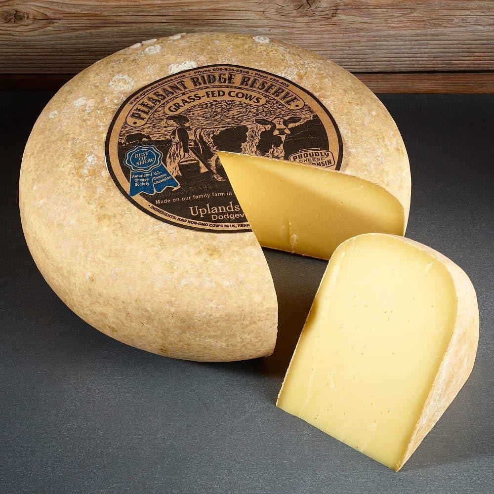 Uplands Cheese Wisconsin Pleasant Ridge Reserve Artisanal Cheese, 1 Pound Cut, Non-Pasteurized, Seasonal Grazing Cheese