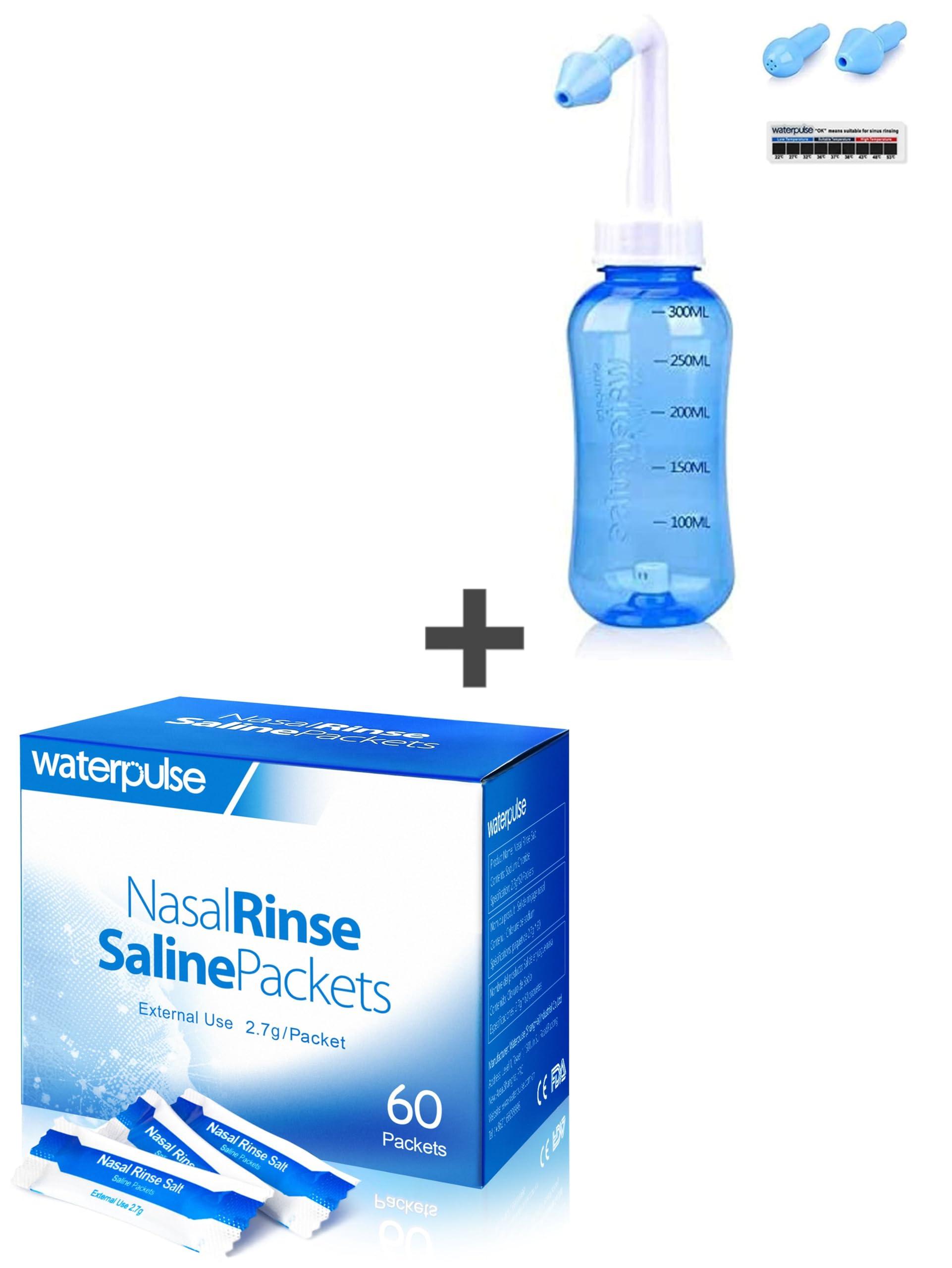 Waterpulse Waterpulse Sinus Rinse Bottle and 60 Neti Pot Salt Packets