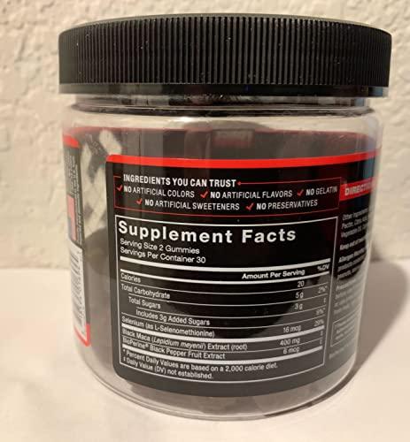 Force Factor Force Factor Black Maca Gummies, 3-Pack, Black Maca Root to Enhance Male Vitality, Increase Energy & Strength, with BioPerine for Superior Absorption, Delicious Passion Berry Flavor, 180 Gummies