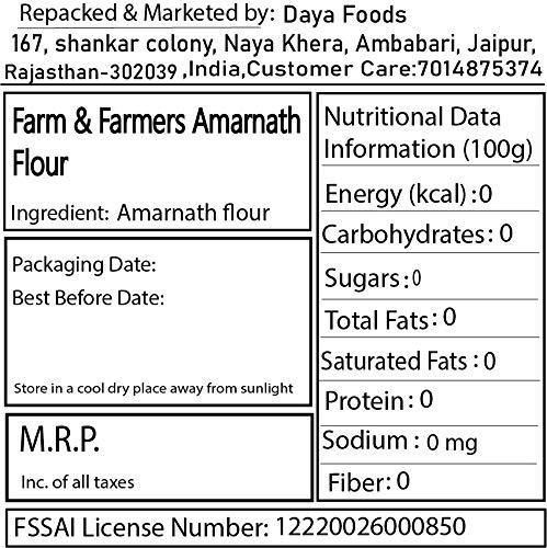 FARM AND FARMERS Farm and Farmers Amaranth Flour Rajgira Atta -400gm