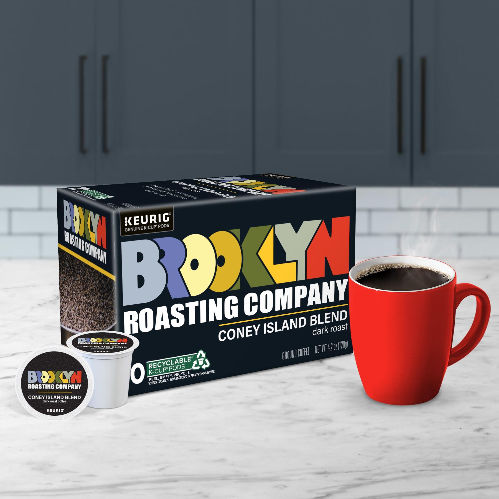 Brooklyn Roasting Company Brooklyn Roasting Company Coney Island Blend, Single Serve Keurig K-Cup Pods, Dark Roast Coffee, 10-Count Box