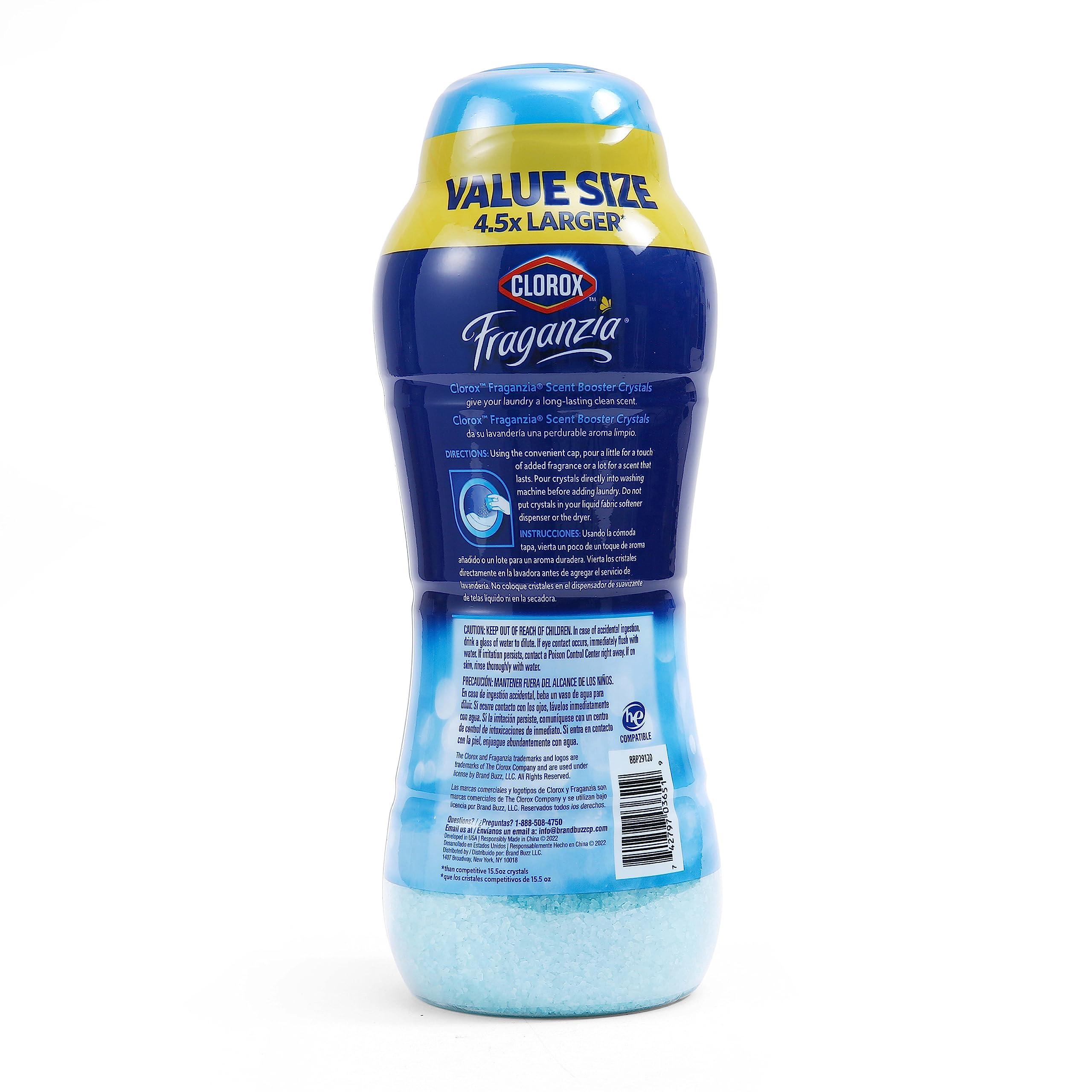 CLOROX Clorox Fraganzia Laundry Scent Booster Crystals in Linen Scent - Value Size Scented In-Wash Freshener Beads for Fresh, Clean, Great Smelling Clothes and Linens, 70 Ounce