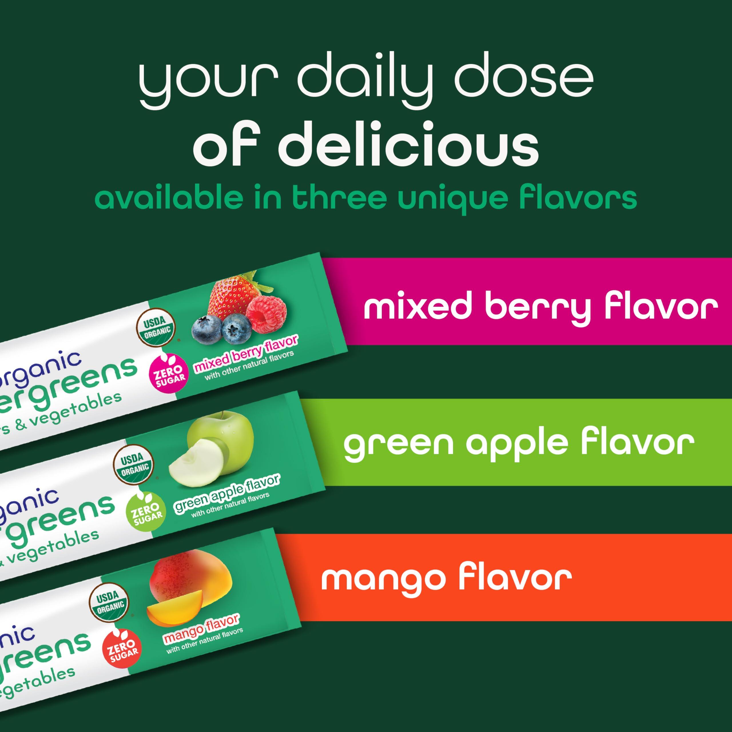 Zena Fit Nutrition Zena Organic Super Greens Powder, 70+ Superfoods Drink Mix, 0 Sugar, 3G Fiber, Fruits, Veggies, Spirulina, Chlorella, Antioxidants, Pre & Probiotics, Digestive Enzymes, Mixed Berry Flavor, 30 Packets